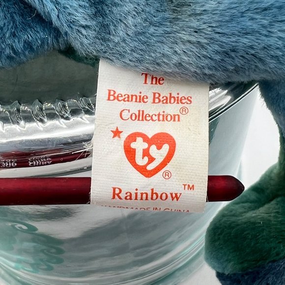 HTF RARE Ty Beanie Baby Rainbow Chameleon MINT 1997 w/ PE pellets & tag error - Picture 10 of 12